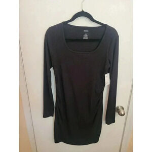 Sonoma Maternity NWT Womens Size Small Black Long Sleeve Scrunch Dress Office